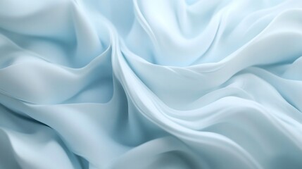 Obraz premium Smooth, flowing light blue fabric with elegant, soft folds and waves.
