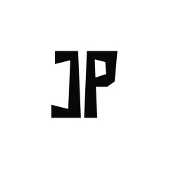 JP monogram logo design letter text name symbol monochrome logotype alphabet character simple logo