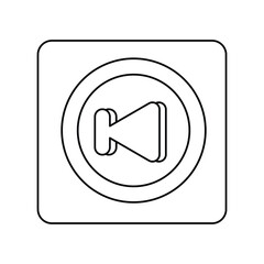 previous track lineal icon with white background vector stock illustration
