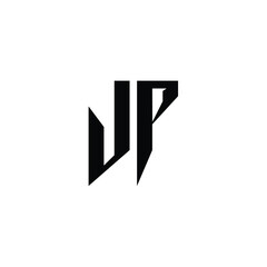 JP monogram logo design letter text name symbol monochrome logotype alphabet character simple logo