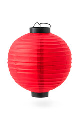 Obraz premium Red paper decorative lantern, isolated on white background. Asian, Chinese style