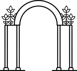 Garden arches silhouette vector illustration