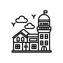 Light House Outline Icon, Vector illustration