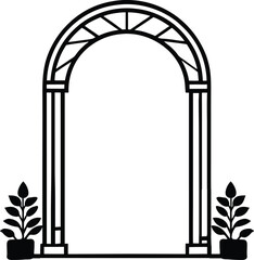 Fototapeta premium Garden arches silhouette vector illustration