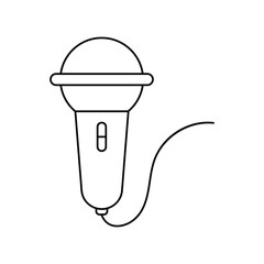 microphone lineal icon with white background vector stock illustration