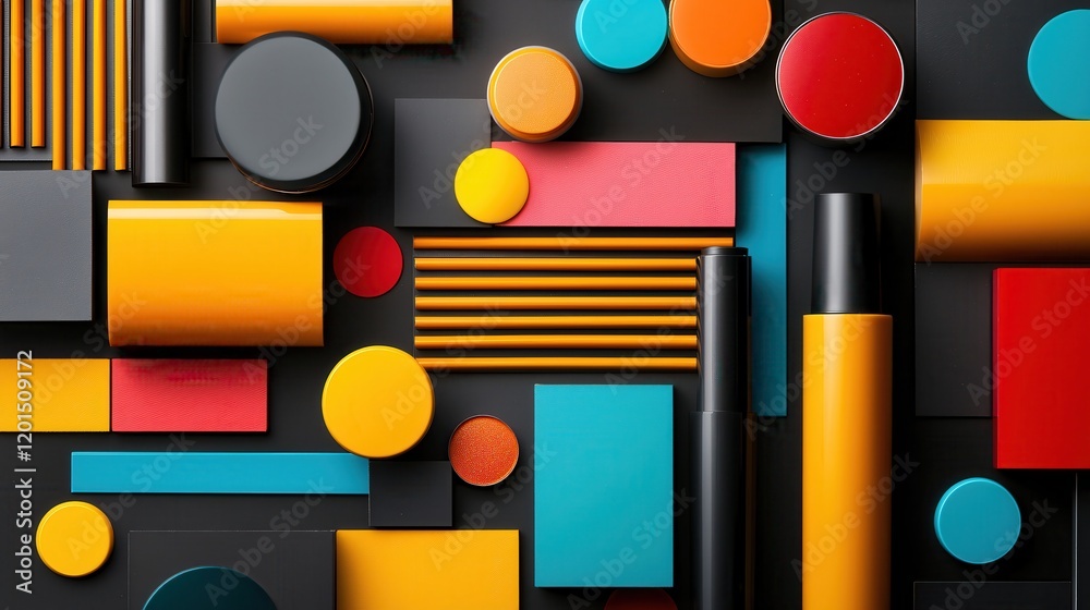 Aufkleber abstract geometric shapes colorful design modern art background