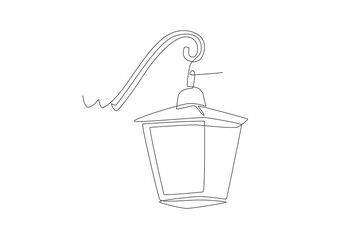 Hanging lanterns concept one-line drawing