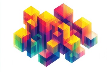 Obraz premium Colorful Geometric Shapes in Vector Design Create a Vibrant and Abstract Composition Suitable for Modern Art and Creative Projects