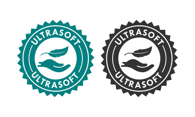 Ultra soft with feather logo vector design. Suitable for product label