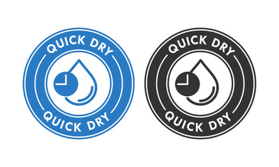 Quick dry badge logo design template illustration