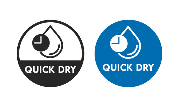 Quick dry badge logo design template illustration