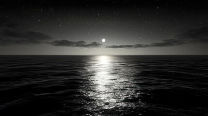 Moonlit Ocean: A Serene Nightscape
