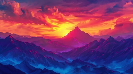 sunrise in the mountains