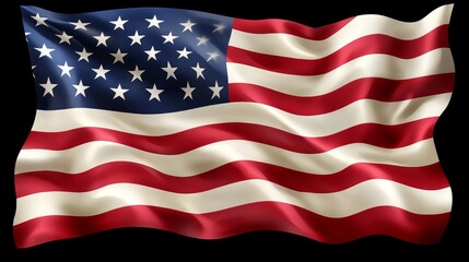 American Flag Waving in the Wind, Stars and Stripes Background for Patriotic Holidays and Events