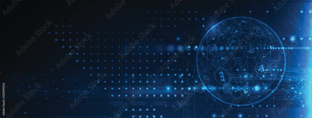 Poster technology abstract shapes for business or science project