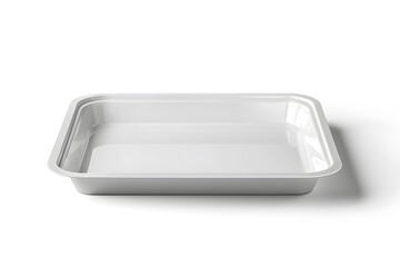 Empty plastic tray mockup isolated on white background, template, design.