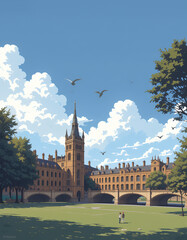 Obraz premium UK: Modern Poster Illustration Travel Print Decor Gift Paper Canvas Wall Retro Art