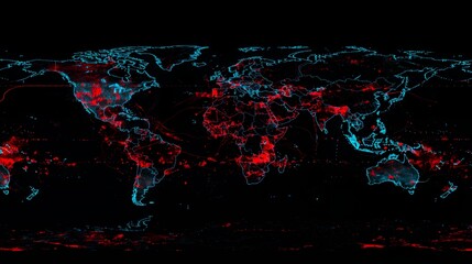 Global Network Visualization: A World Map Illuminated by Data Streams