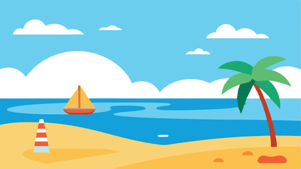 Summer beach vector illustration 