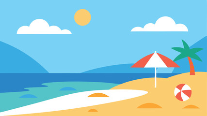 Summer beach vector illustration 