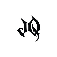JQ monogram logo design letter text name symbol monochrome logotype alphabet character simple logo