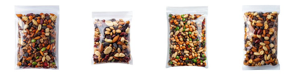 Assortment of Healthy Mixed Nuts Snack Packs for Dietary Lifestyles and Nutritious Meals  Various Nuts and Seeds Blend in Plastic Bags or Containers for Protein Rich Snacking Breakfast Lunch or Dinner