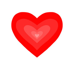 red heart isolated on white background
