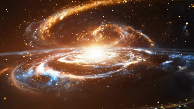 Explore the wonders of the universe where glittering galaxies spiral and collide, creating a dazzling display of light and color.