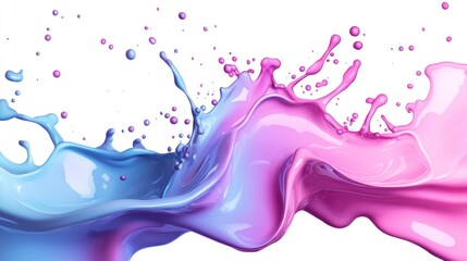 Abstract Splash of Pink and Blue Paint, Dynamic and Vibrant Color Explosion,  Creative Graphic Design Element