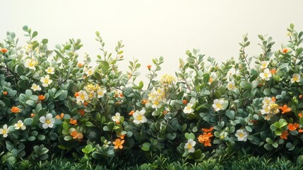 Fototapeta premium Botanical Study of Bushes with Yellow Flowers. Generative AI