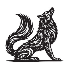 wolf black silhouette 
