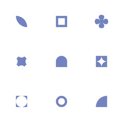 Brutalist abstract geometric shapes. Bauhaus memphis design vector