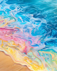 Abstract Ocean Waves on Canvas
