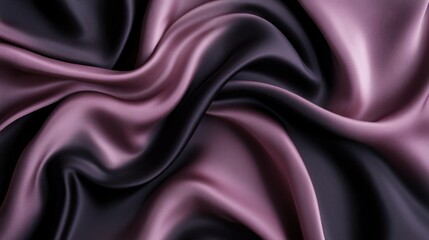 Obraz premium Elegant Draped Silk Fabric in Deep Purple and Black Shades