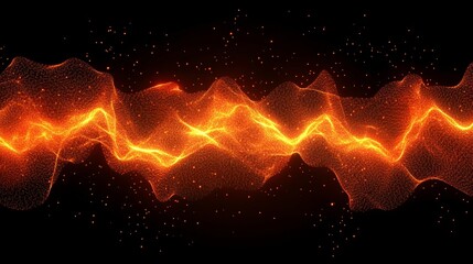 Futuristic Binary Waveform Abstract 3D Particle Stream, Technology and Science Background