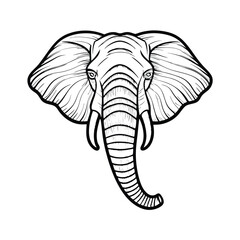 A bold, single line drawing of an elephant's profile, capturing its strength and grace.