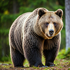 Fototapeta premium brown bear in the forest woods