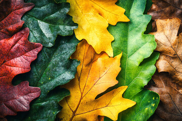 Fototapeta premium Four seasons, leaves of trees in different seasons: fall, winter, spring, summer.