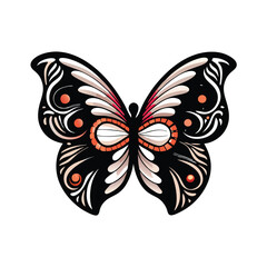 An abstract half of a butterfly seamlessly blending into a detailed, realistic half, showcasing a striking contrast between artistic styles.