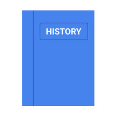 Blue History Book In Flat Vector Illustration Symbolizing Academic Knowledge, History Studies, And Education, Isolated On White Background