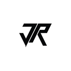 JR monogram logo design letter text name symbol monochrome logotype alphabet character simple logo