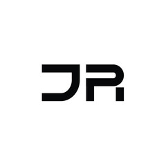 Obraz premium JR monogram logo design letter text name symbol monochrome logotype alphabet character simple logo
