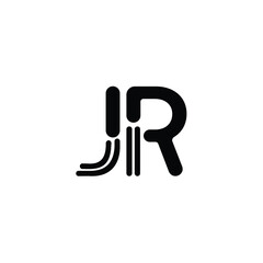 JR monogram logo design letter text name symbol monochrome logotype alphabet character simple logo