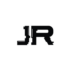 JR monogram logo design letter text name symbol monochrome logotype alphabet character simple logo