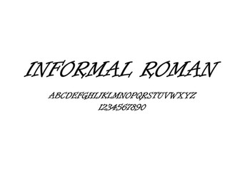 Informal Roman font for logo and headline. Isolated vector typeset