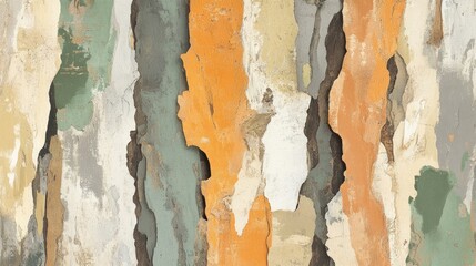 Layers Of Peeling Paint, Old Wall, Orange, Background Texture, Home Decor