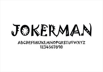 Jokerman font for logo and headline. Isolated vector typeset