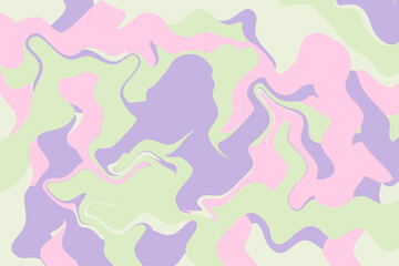 Pink green purple doodle abstract background. Illustration for banner, poster, card