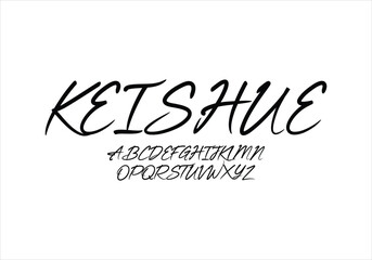 Keishue font for logo and headline. Isolated vector typeset