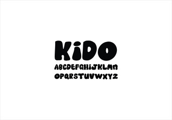 Kido font for logo and headline. Isolated vector typeset
